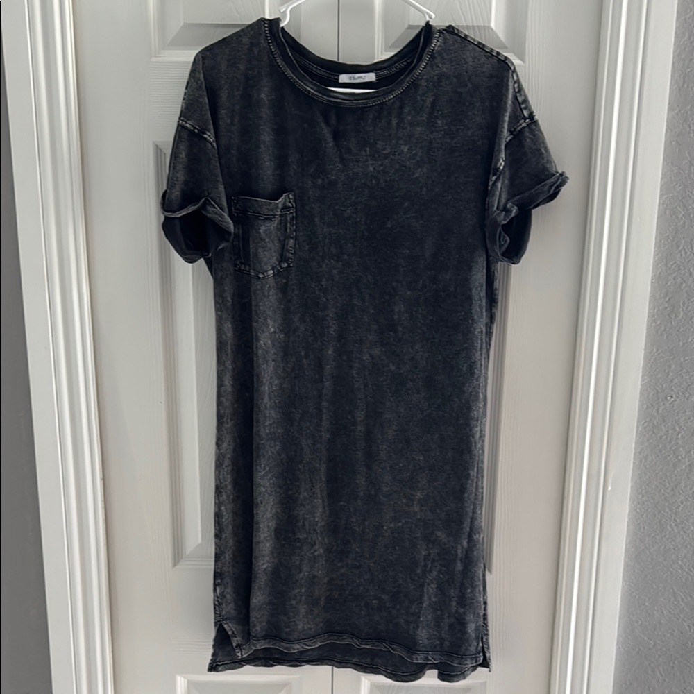 Z Supply Black Acid Wash Mini Dress